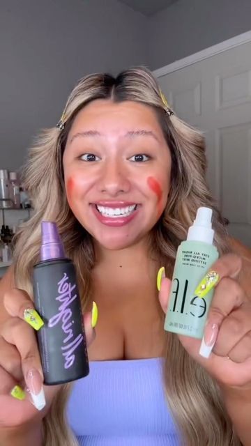 ROCIO.ROSES on Instagram: "🚨Battle of the setting sprays🚨 Everyday I’ll be putting viral setting sprays to the eyeshadow swatch test! Follow along to find out if your favorite setting spray makes the cut! 🔪😱 What are your thoughts??🫠😧😵 Why aren’t you following me on TIKTOK? ✨ Rocio.Roses.✨ daily videos 🫶🏼 #makeupreels #makeupvideos #makeuptutorial #makeupvideo #settingspray #makeuphacks #makeuptipsandtricks #makeupideas #makeuphacksandtricks #beautyobsessed #affordablemakep #luxurymakeu Best Cheap Setting Spray, Setting Spray Hacks, Best Setting Spray For Oily Skin, How To Use Setting Spray, Setting Spray For Dry Skin, Good Setting Spray, Best Drugstore Setting Spray, Elf Setting Spray, Best Setting Spray