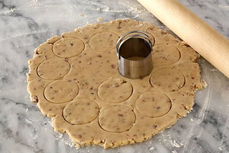 Butter Pecan Roll Out Cookies, Pecan Sugar Cookies, Butter Pecan Shortbread, Pecan Crescent Cookies, Pecan Shortbread Cookies, Christmas Cutout Cookies, Pecan Shortbread, Crescent Cookies, Cut Out Cookie Recipe