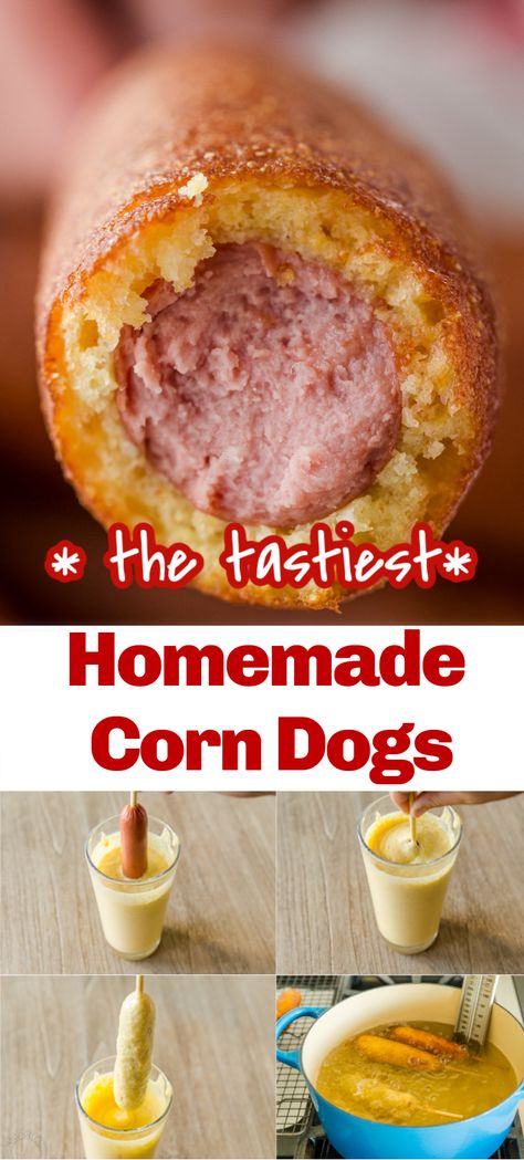 Fair Style Corn Dogs, Diy Corndogs Homemade, Corn Dogs Homemade Easy, Corn Dog Charcuterie Board, Making Corn Dogs, Homemade Corn Dog Batter, Corn Dogs With Pancake Batter, Corn Dog Recipe Without Cornmeal, Corn Dog Waffles