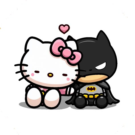 só fiz Batman Couple, Batman Hello Kitty, Hello Kitty Batman, Batman Valentines, Batman Stickers, Batman Diy, Cute Batman, Batman Gifts, Diy Hello Kitty