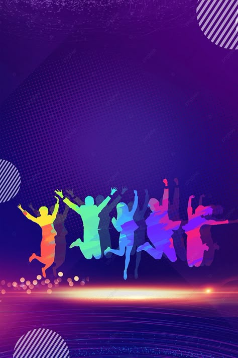 Zumba Background Design, Youth Camp Poster, Party Wallpaper Backgrounds, Youth Day Poster, Background For Boys, Dancing Background, Sports Day Poster, Zumba Logo, Colored Characters