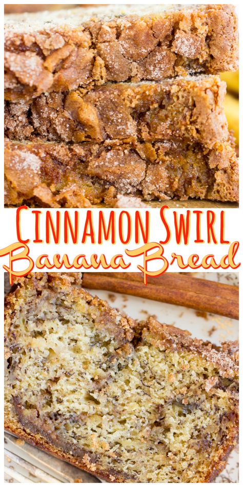 Banana Cinnamon Bread Recipe, Banana Bread With Oil, Recipe For Banana Bread, Fruit Breads, Cinnamon Swirl Banana Bread, Banana Bread Brownies, Cinnamon Banana Bread, Classic Banana Bread, Autumn Baking