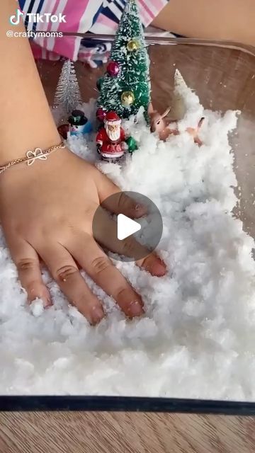 Stephanie & Katrina | Crafty Moms on Instagram: "FAKE SNOW SENSORY PLAY ❄️ 
We always wanted to make some fake snow, but we were running out of ingredients always.  Today we found the easiest way to make it, and the best part is that you will only need a diaper and water 💦 that’s it! How awesome is that? Cut your diaper and remove the patted material that is inside, put it on a container and just pour some water until you find the perfect snowy consistency. My kids loved this sensory activity! And we got to say... we loved it even more because we only used a diaper to make it🤩. (Diapers used were broken or ripped and couldn’t be worn)

Don’t forget to save this post for later or share it with someone who might like it or need it 💓
.
.
.
.
.
.
.
.
.
.
.

#earlychildhoodeducation #playlea How To Make Fake Snow, Snow Sensory Play, Snow Sensory, Waldorf Homeschool, Fake Snow, Sensory Activity, Homeschool Life, Crafty Moms, Preschool At Home