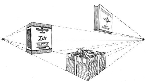 Objects from different points of view in perspective 1 Point Perspective Drawing, 2 Point Perspective Drawing, 2 Point Perspective, Perspective Lessons, 1 Point Perspective, Drawing Room Interior Design, Isometric Drawing, Perspective Drawing Lessons, One Point Perspective