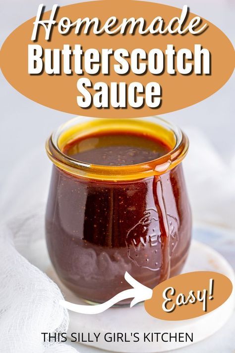 homemade butterscotch sauce Butterscotch Sauce Recipe, Butterscotch Sauce Recipes, Homemade Butterscotch, Homemade Hot Fudge, Butterscotch Sauce, Make From Scratch, Yummy Desserts Easy, Fast Easy Meals, Scrumptious Desserts