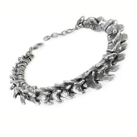 Alchemy Gothic Vertebrae Spine Bracelet Gothic Bracelet, Alchemy Gothic, Bones Bracelet, Coin Pendant Necklace, Dope Jewelry, Safety Chain, Iron Maiden, Memento Mori, Gothic Jewelry