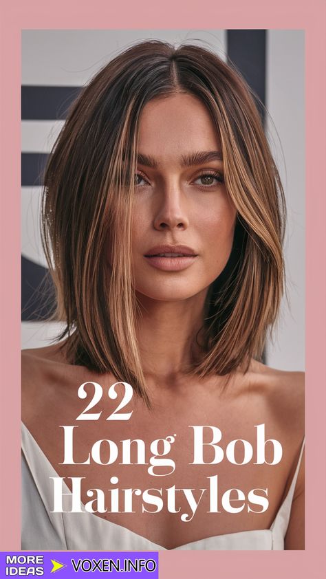 22 Explore Trendy Shoulder-Length Long Bobs for Every Hair Type: Winter Update 2024 - 2025 Shoulder Length Straight Hairstyles, Long Bob Hairstyles Straight, Lob Haircut Straight, Above Shoulder Length Hair, Straight Long Bob, Collarbone Length Hair, Winter Update, Shoulder Length Bob Haircut, Shoulder Haircut