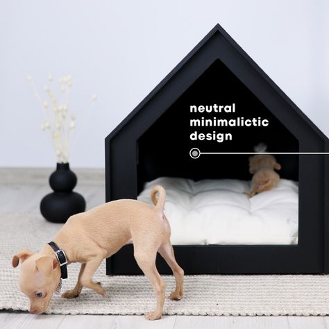 Happy pet - happy family! PetSo - easy choice to make it👀 Dog Nook, Modern Dog Houses, Indoor Dog House, Dog Bed Modern, Dog Branding, Dog Rooms, Indoor Dog, Pet Crate, Pet Name