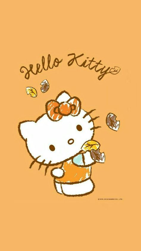 Hello Kitty Fall Wallpaper, Hello Kitty Phone Wallpaper, Hello Kitty Halloween Wallpaper, Fall November, Hello Wallpaper, Hello Kitty Vans, Tapeta Z Hello Kitty, Hello Kitty Imagenes, November Wallpaper