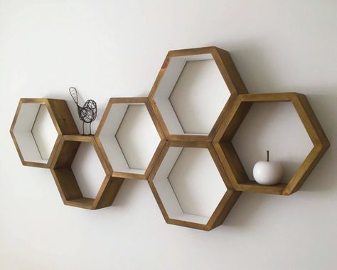 Light Teal Paint, Hexagonal Shelves, Baby Shelves, Honeycomb Shelves, Geometric Shelves, Gaming Furniture, Teal Paint, Hexagon Shelves, Modern Shelf