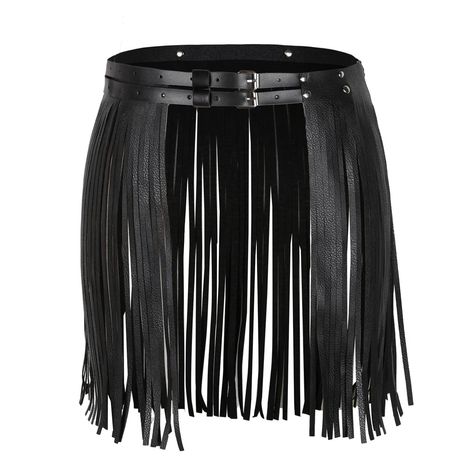 PRICES MAY VARY. Women's Adjustable Waistband Fringe Tassel Skirt Belt Made of soft faux leather materials, comfortable to wear Double waist belt with buckles for size adjustment Fashion design with long fringe tassels will give you a stylish and fresh look Suitable for pants, party rocker, dance, stage performance, festival, clubwear Set Include: 1Pc Fringe Tassel Skirt Belt  Condition: New without tag  Material: Faux Leather  Color: Multicolor(as pictures show)    Size: Length of tassel: appro Pu Skirt, Mode Punk, Tassel Skirt, Estilo Hippy, Fringed Belt, Moda Punk, Rave Outfit, Ring Der O, Party Skirt