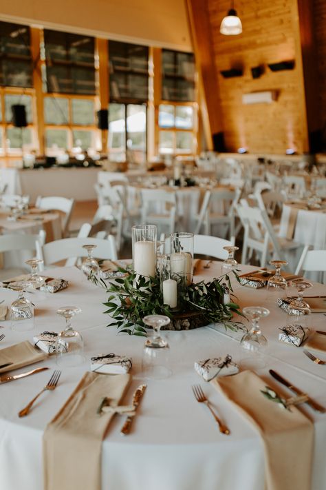 Wedding Venues Michigan, Neutral Wedding Decor, Round Wedding Tables, Taupe Wedding, Reception Table Settings, Round Table Decor, Table Decoration Ideas, Michigan Wedding Venues, Reception Table Decorations