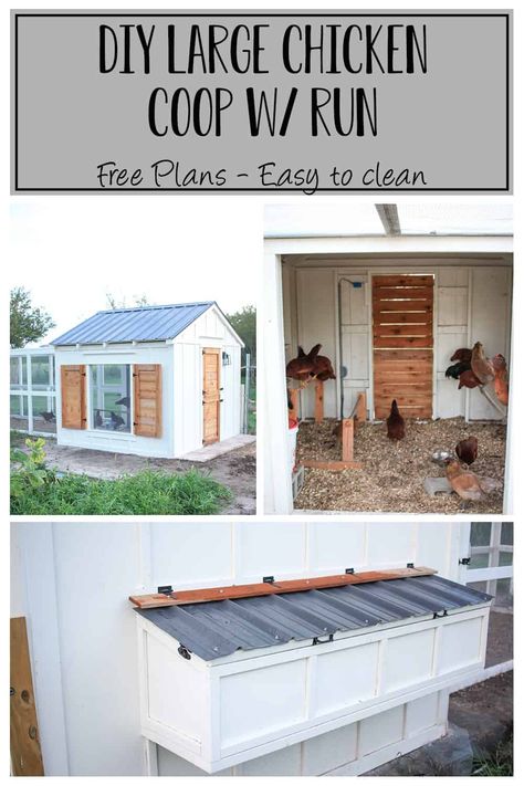 DIY PLans for Chicken Coop Chicken Coop Nesting Boxes Outside, Best Chicken Coops And Runs, Large Chicken Coop Ideas Diy Easy, Diy Chicken Coop And Run Plans, Chicken Coop For 50 Chickens, Rollout Nesting Boxes Diy, Cute Chicken Run Ideas, Chicken Starter Kit, Chicken Coop Egg Boxes