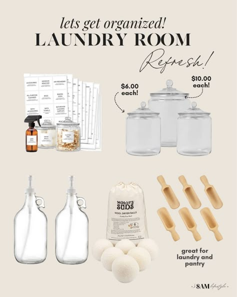 Target Laundry Room Organization, Laundry Room Ideas Organization Cabinets, Pretty Laundry Detergent Storage, Laundry Room Organization Containers, Laundry Organization Detergent, Glass Jars Laundry Room, Laundry Pod Organization, Laundry Room Organization Amazon, Storage For Laundry Detergent