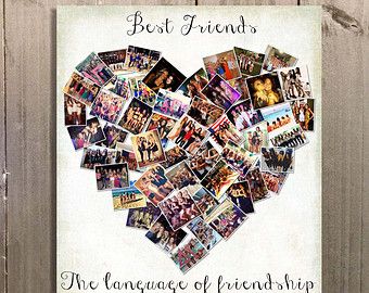 Popular items for gift for best friend on Etsy Friends Photo Collage, Anniversaire Diy, Collage Gift, Photo Collage Gift, Skirt Diy, Personalised Gifts For Friends, Photo Collages, Cadeau Diy, Sorority Gifts