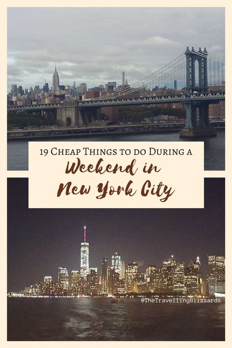 19 Cheap Things to do During a Weekend in New York City | The Travelling Blizzards Travel To New York City, Nyc On A Budget, Weekend In New York City, Travel To New York, Weekend In New York, Manchester Travel, Nyc Travel Guide, Things To Do In Nyc, Weekend In Nyc