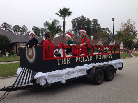 Polar express Winter Parade Float, Christmas Parade Float Ideas, Holiday Parade Floats, Parade Float Diy, Parade Float Theme, Parade Float Ideas, Parade Float Decorations, Polar Express Theme, Christmas Parade Floats