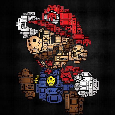 Graphic Design Style, Scratchboard Art, Mario Games, Super Mario Art, Nintendo Art, Mario Art, Gamer Room, Gaming Wallpapers, Game Characters