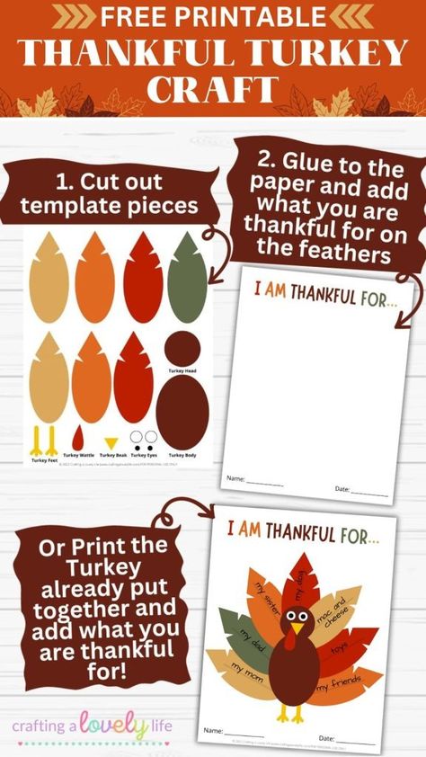 This Thankful Turkey craft with a free printable turkey template is such a fun activity for kids to do this Thanksgiving! Print out as many copies as you need and frame them for a super cute keepsake! Thanksgiving Crafts for Kids, Preschool Thanksgiving Craft, Kindergarten Thanksgiving Craft, Turkey Template, Free Printable Turkey, Crafts for Kids Turkey Craft Printable, Thankful Turkey Craft For Kids Printable, Thanksgiving Kids Crafts Free Printable, Turkey Printables Free Kids, Thanksgiving Templates Free Printable, Turkey Feather Template Free Printable, Turkey Patterns Free Printable, Thanksgiving Craft Kindergarten, Turkey Printable Free