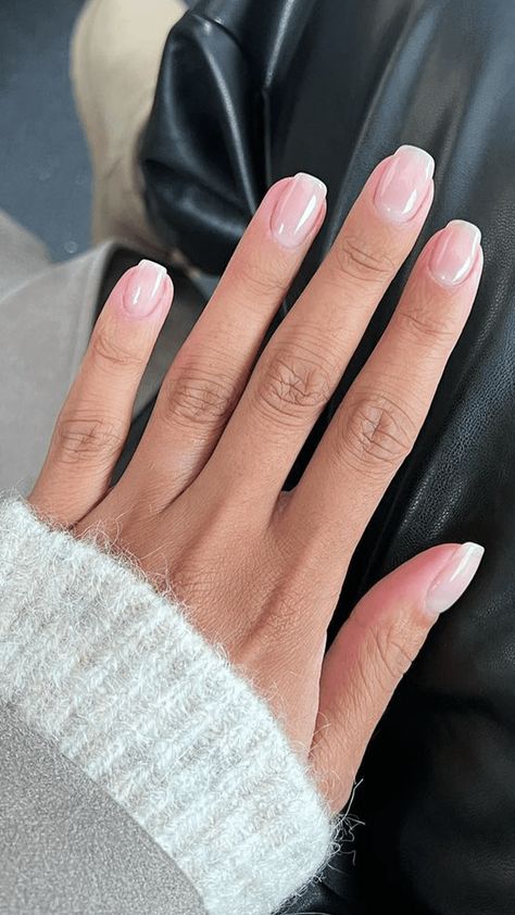 22 Bubble Bath Manicure Ideas That Show Off the Iconic Nail Color Dip Nails French Manicure, Opi Bubble Bath Nail Polish, Clean Manicure Classy, Dipped Nails Natural, Opi French Manicure Colors, Dip Natural Nails Ideas, Bubble Bath Dip Nails, Bubble Bath French Nails, Bubble Bath Nail Color