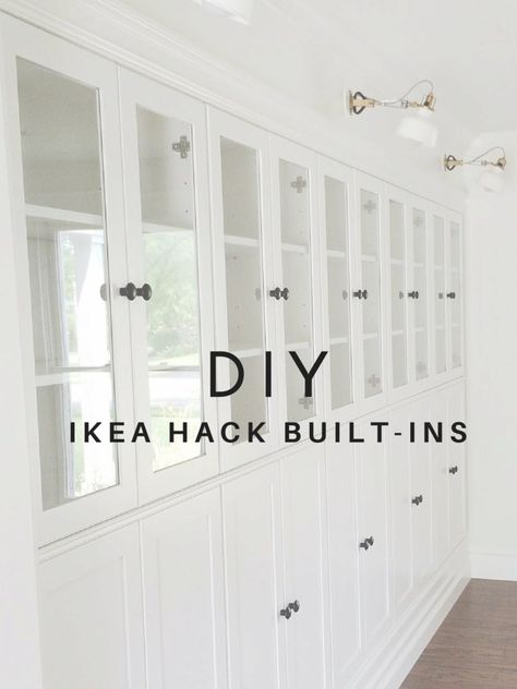 Add major storage to your home with these simple IKEA hacks. . . Ikea Built In, Ikea Hack Ideas, Ikea Billy, Decor Ikea, Real Estat, Diy Ikea Hacks, Diy Ikea, Ikea Storage, Built In Bookcase