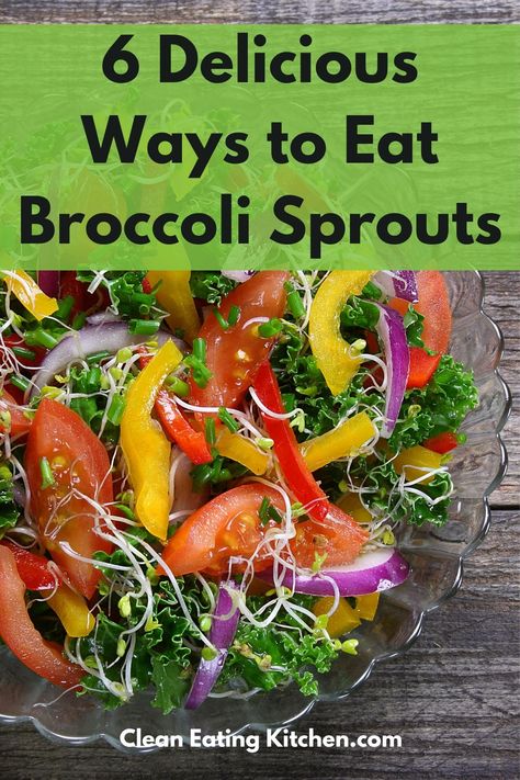 Broccoli sprouts are an incredibly healthy food that you can grow at home right on your kitchen countertop. But, how are you supposed to eat broccoli sprouts? This article includes six delicious ways to enjoy broccoli sprouts. How To Use Broccoli Sprouts, How To Eat Broccoli Sprouts, Micro Broccoli Recipes, Ways To Eat Sprouts, How To Grow Broccoli Sprouts, How To Eat Sprouts, Broccoli Sprouts Recipes, Hormone Recipes, Broccoli Sprouts Benefits