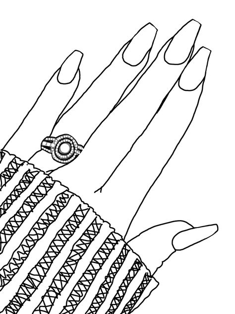 Let Your Little Ones Paint With Nail Polish or Use as Coloring - Etsy Australia Skin Care Coloring Pages, Hand Drawing With Nails, Jumbo Coloring Pages, Skincare Coloring Pages, Nail Coloring Pages, Coloring Templates For Adults, Nails Drawing Sketch, Nail Drawing Designs, Nails Coloring Pages