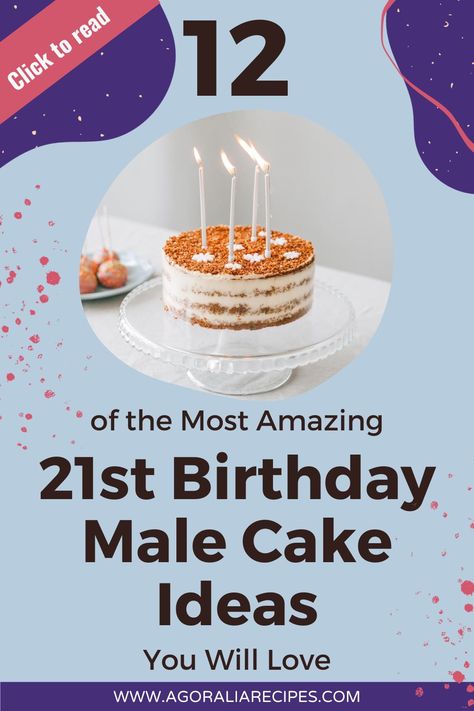 Cakes are more than just confections; they're the heart and soul of joyous occasions. We hold a special place in our hearts for the men in our lives and believe in making their big days exceptional. That's why we've put together an array of incredible 21st birthday cake recipes designed for him, so you can easily bake the perfect cake right at home. 20th Birthday Cake For Guys Simple, 21st Birthday For Guys, Male Cake Ideas, 21 Birthday Cake For Guys, 21st Birthday Cakes For Men, Birthday For Guys, 21st Birthday Cake For Guys, 21st Birthday Boy, 21 Cake