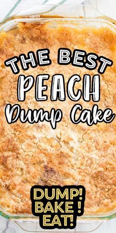 Peach Cake Recipes, Peach Cobbler Dump Cake, Peach Dump Cake, Peach Pie Filling, Dump Cake Recipe, Warm Desserts, Dump Cakes, Peach Cobbler Easy, Dessert Simple