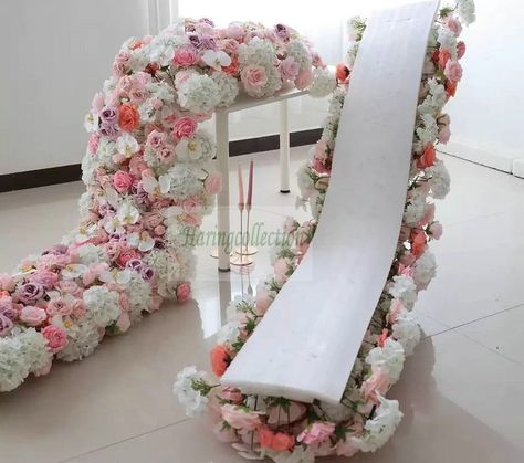 Wedding Aisle Flowers Stairway Flower Garland, Stair Aisle Flower Reception Table Decor, Artificial Flower Runner Wedding Arch Flwoers - Etsy Burgundy Aisle Flowers, Glamorous Centerpieces, Artificial Flower Arrangements Wedding, Flower Reception, Wedding Aisle Ideas, Flower Runner Wedding, Hot Pink Wedding Flowers, Wedding Aisle Flowers, Flower Runner