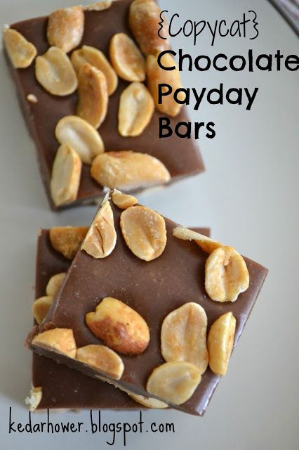 Kristin's kNook -a blog of food & thought: Chocolate Payday Bars (Copycat recipe) Payday Recipe, Payday Bars, Payday Candy, Candy Truffles, Candy Recipes Homemade, Truffle Recipe Chocolate, Homemade Candies, Brownie Bar, Copycat Recipe