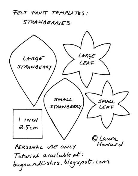 Strawberry Template, Felt Food Templates, Felt Food Patterns Free, Felt Crafts Kids, Felt Food Pattern, Felt Strawberry, Strawberry Crafts, Felt Templates, Felt Food Diy
