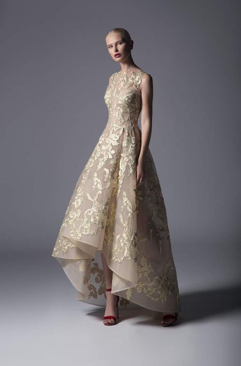 Edward Arsouni, Embroidery Embellishments, High Low Gown, 2025 Fashion, Beauty Dress, A Line Gown, 2019 Fashion, Gorgeous Gowns, Beautiful Gowns