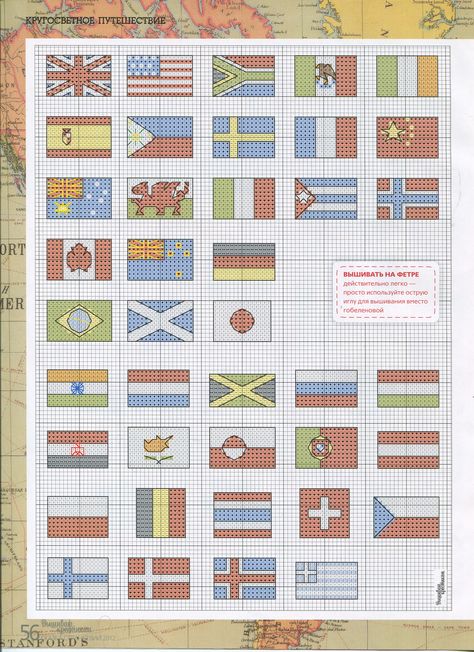 Cross stitch pattern - flags Flag Cross Stitch, Safety Pin Crafts, Cross Stitch For Kids, Beautiful Cross Stitch, Mini Cross Stitch, Cross Stitch Alphabet, Cross Stitch Patterns Christmas, Embroidery Craft, Plastic Canvas Patterns