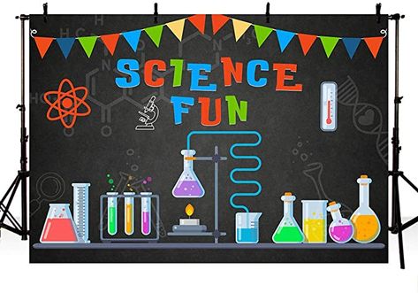 Mad Scientist Invitations, Science Birthday Party Decorations, Science Party Invitations, Science Lab Decorations, Science Birthday Party, Science Experience, Scientist Birthday, Science Classroom Decorations, Science Decor