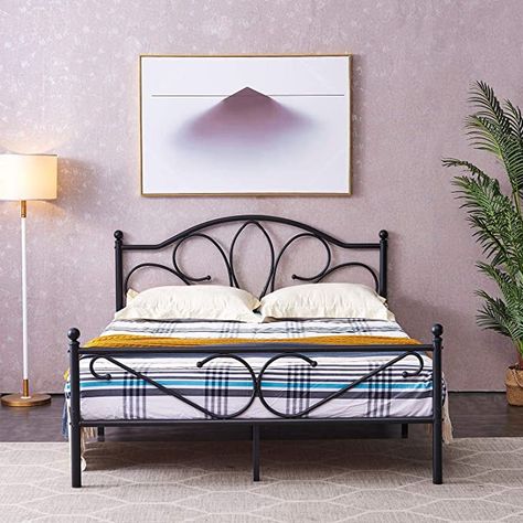 Basic Bed Frame, Queen Bed Frame With Headboard, Luxury Room Design, Bed Frame Queen Size, Steel Bed Design, Bed Frame Sets, Bed Frame Queen, Queen Murphy Bed, Steel Bed Frame