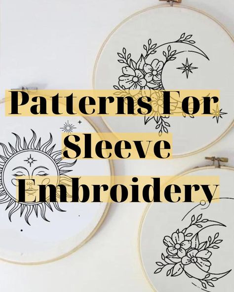 19 Sleeve Embroidery Ideas - meshthread.com Modern Embroidery Ideas Fashion, Diy T Shirt Embroidery Ideas, Hand Embroidered Sweatshirt Ideas, Embroidery Hoodie Diy, Embroidered Hoodie Diy, Hoodie Embroidery Ideas, Fun Embroidery, Hoodie Diy, Sleeve Embroidery