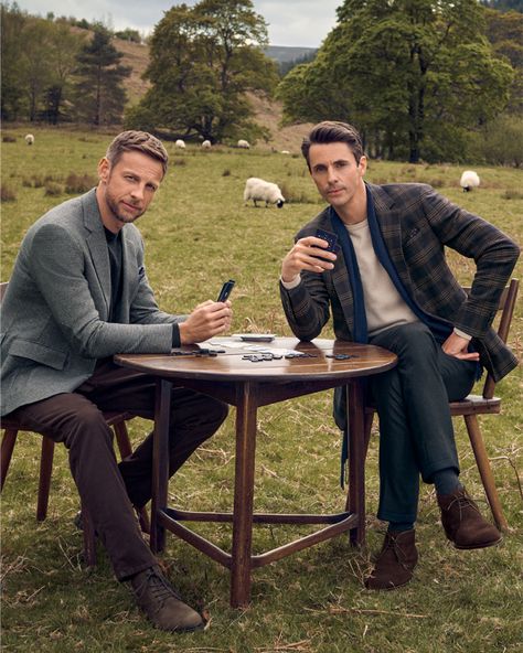 The AW23 collection exudes timeless style and unrivalled functionality while embodying our British roots and tailoring heritage. #HackettLondon #HowToHackett Photographer: @charliegraystudio Creative Agency: @dentsucreative.es Make-up: @petransellge Stylist: David Bradshaw Chop Wood Carry Water, Matthew William Goode, Men's Fleece Vest, British Country Style, Jenson Button, Matthew Goode, Classy Outfits Men, London Brands, Men's Robes