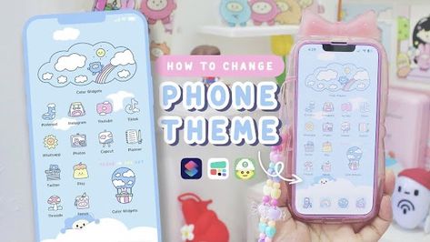 How To Change Iphone Theme, How To Change App Icons Iphone, Cute Phone Screen, Iphone Tutorial, Iphone App Icons, Battery Icon, Cute And Aesthetic, Application Icon, Themes App