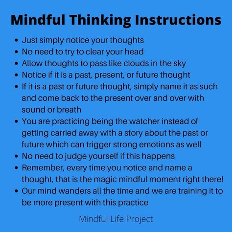 Mindful thinking instructions. Obsessive Thinking, Mindful Thinking, Counseling Techniques, Nursing School Studying, Clear Thinking, Shadow Work, Mental And Emotional Health, Mental Health Matters, Health Matters