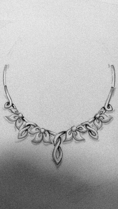 Drawing Of A Necklace, Necklaces Sketch, Jewelry Design Sketch Drawings, Jewellery Design Sketch, Necklace Designs Drawing, Necklace Drawing Sketch, Jewellery Sketches Illustration, Necklace Drawing Sketch Simple, Jewellery Design Drawing