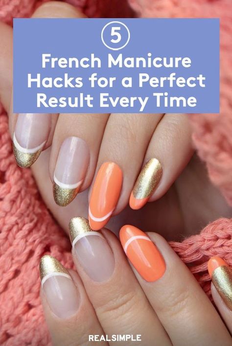 We asked nail artists for some easy DIY French manicure ideas and how to do a French tip manicure at home, featuring TikTok French manicure hacks such as stamping, nail stickers, and rolling. French Manicure Hacks Diy, Diy French Manicure At Home, How To French Manicure, At Home French Manicure, Easiest Way To Do French Tips, Diy French Tip Nail Hacks, Easy French Manicure Diy, How To Paint French Tips Nails, How To Do French Tips