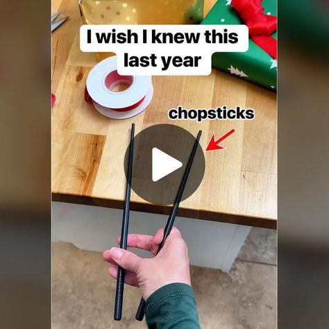 TikTok · Liz & Jeff Bow With Chopsticks, Wrapping Two Gifts Together, Diy Easy Bows Ribbons, Bows On Gifts, How To Make Bows For Christmas Presents, Christmas Bows For Gifts, How To Tie A Bow Around Something, Tie Christmas Bow, How To Make Christmas Bows With Ribbon