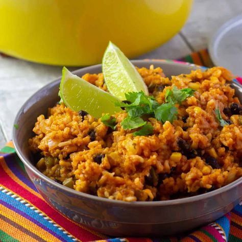 Recipes With Black Beans And Corn, Mexican Rice With Black Beans, Black Bean Quesadilla Recipes, Make Mexican Rice, Recipe With Black Beans, Rice With Black Beans, Rice With Corn, Authentic Mexican Rice, Crockpot Chicken Enchiladas