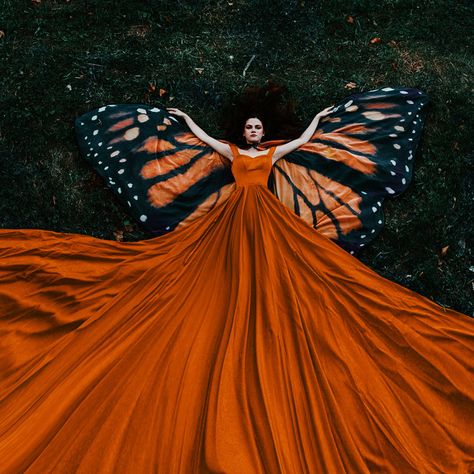 Butterfly | Jovana Rikalo Monarch Butterfly Dress, Butterfly Photoshoot, Black Week, Fantasy Photography, Wayne Dyer, Photoshoot Concept, Butterfly Dress, Monarch Butterfly, A Butterfly