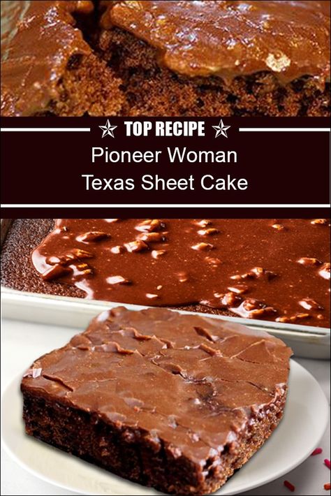 Texas Sheet Cake Pioneer Woman Original Texas Sheet Cake Recipe, Easy Texas Sheet Cake Recipe, Cake Recipe With Buttermilk, Fudgy Frosting, Recipe With Buttermilk, Texas Chocolate Sheet Cake, Chocolate Sheet Cake Recipe, Texas Sheet Cake Recipe, Sheet Cake Recipe