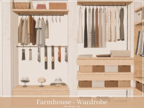 Sims 4 Cc Wardrobe Furniture, Sims 4 Wardrobe Cc, Sims 4 Wardrobe, Sims 4 Farmhouse Cc, Sims 4 Closet Cc, Farmhouse Wardrobe, Mods Ts4, Sims 4 Cc Furniture Living Rooms, Sims 4 Cottage