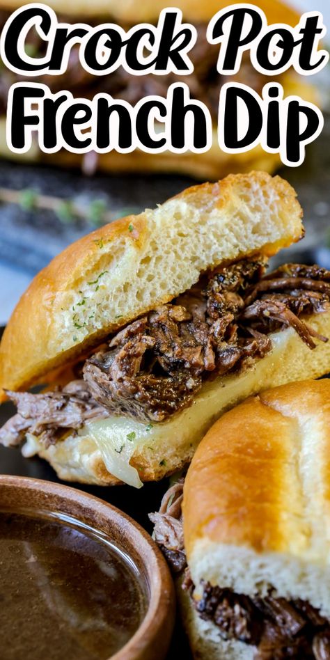 Crock Pot French Dip Sandwiches, French Dip Recipe, Top Round Roast Recipe, Crock Pot French Dip, Au Jus Sauce, Jus Sauce, French Dip Sandwich Crockpot, French Dips, French Dip Recipes