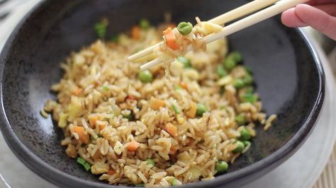 How to Make Fried Rice Like a Japanese Steakhouse's Version | eHow Kobe Steakhouse Fried Rice, Kobe Steakhouse Recipes, Kobe Fried Rice Recipe, Japanese Steakhouse Fried Rice, Hibachi Rice, Hibachi Fried Rice, Fried Rice At Home, Rice Japanese, Cooking Fried Rice