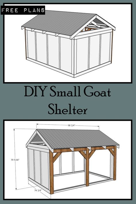 DIY Small Goat Shelter – The Inspired Workshop Goat Shed Ideas Simple, Small Goat Shelter, Diy Goat Pen, Small Goat Barn, Goat Barn Plans, Goat Barn Ideas, Goat Shelter Ideas, Diy Goat Shelter, Goat Pen Ideas